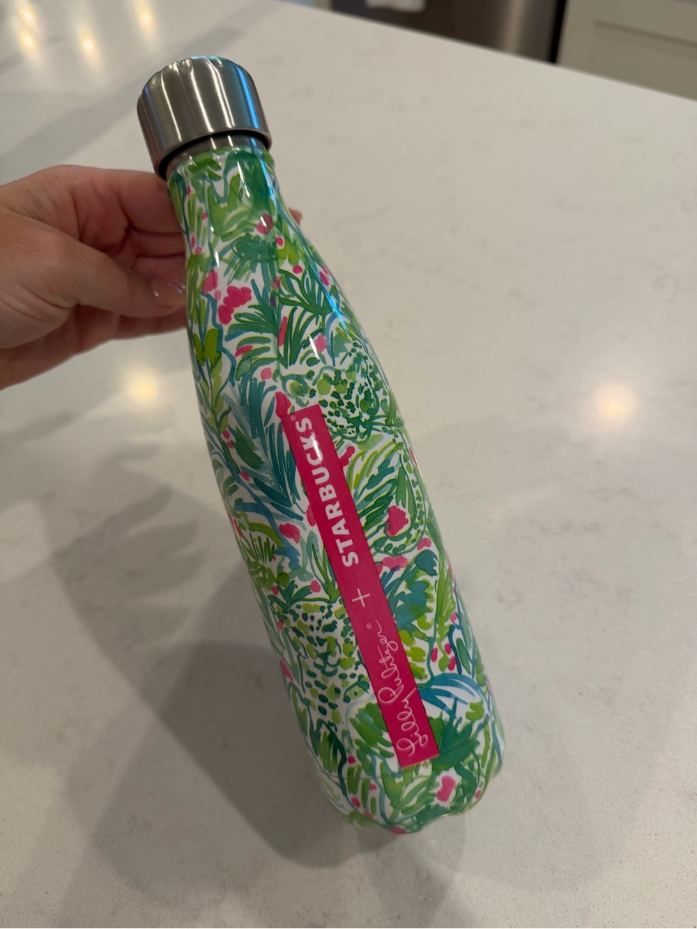 Starbucks x Swell Lilly Pulitzer Water Bottle 17 oz Palm Beach Jungle